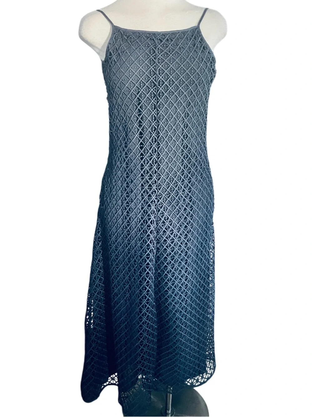 Emporio Armani Blue Lace Flared Slip Dress Size 0 US (36 Italy)